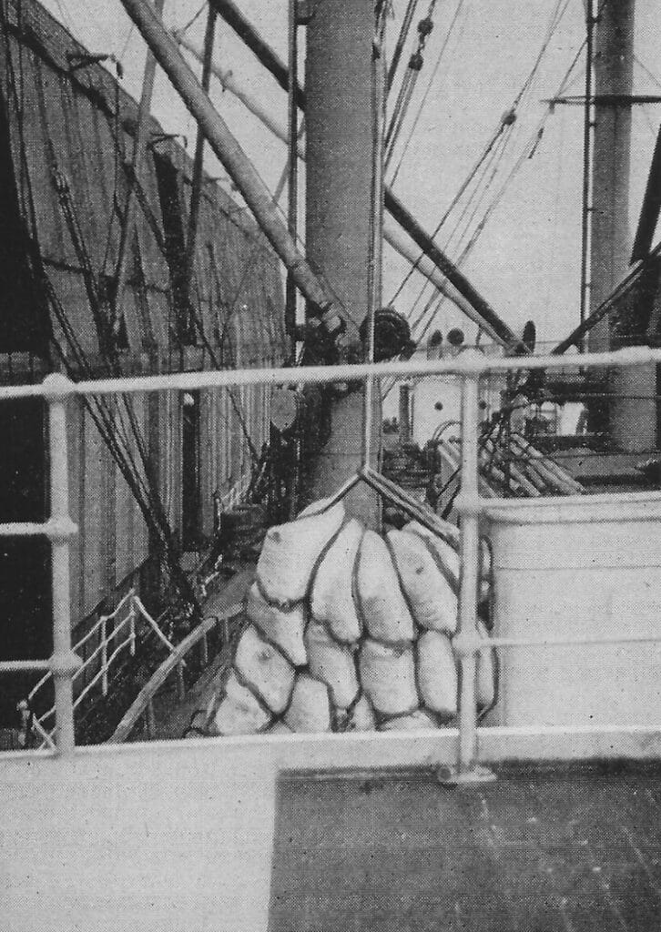 decorative image: sling handling for bags.(old picture)