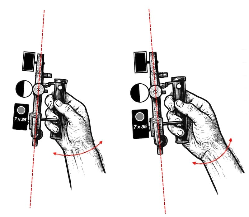 How to use a sextant: movement of the wrist