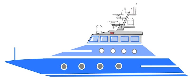 decorative image:blue yacht