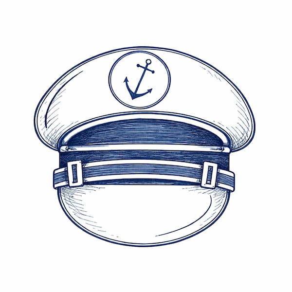 classic marine decorative image, a captain's hat