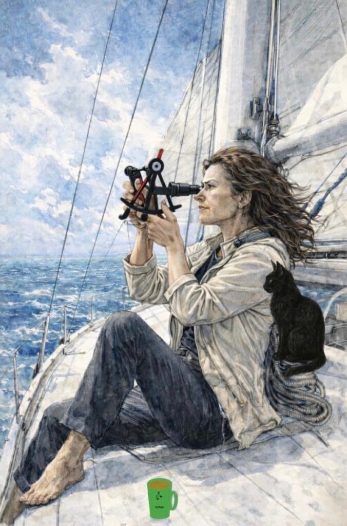 image woman with a sextant