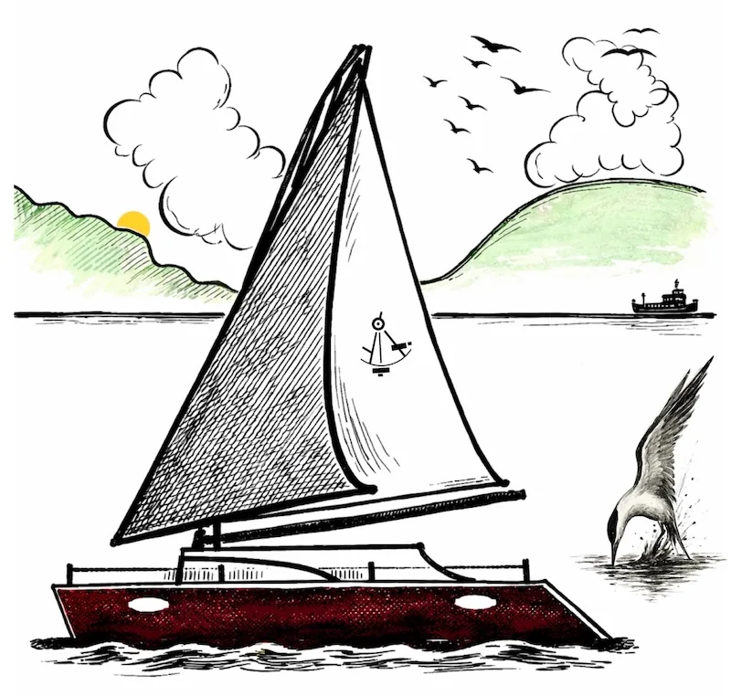 classic marine decorative image, sailing vessel